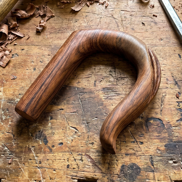 Wooden Walking Stick Cane Handle Carved Half Turned