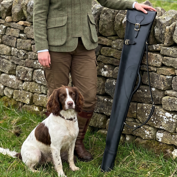 Bridle Black Leather Shotgun Slip Case