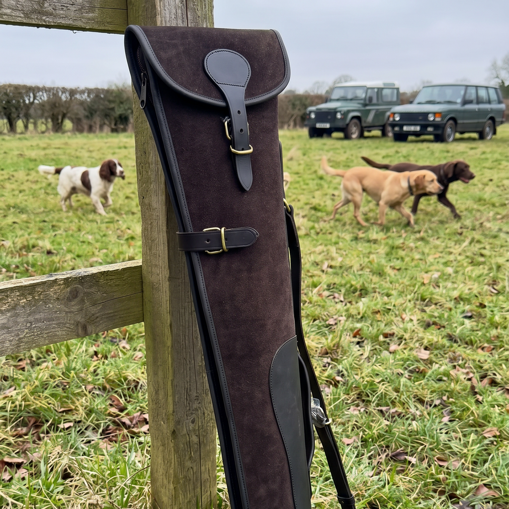 Nubuck Suede Leather Shotgun Slip Case