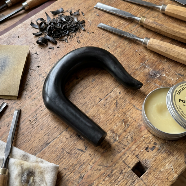 Buffalo Horn Walking Stick Half Turned Handle
