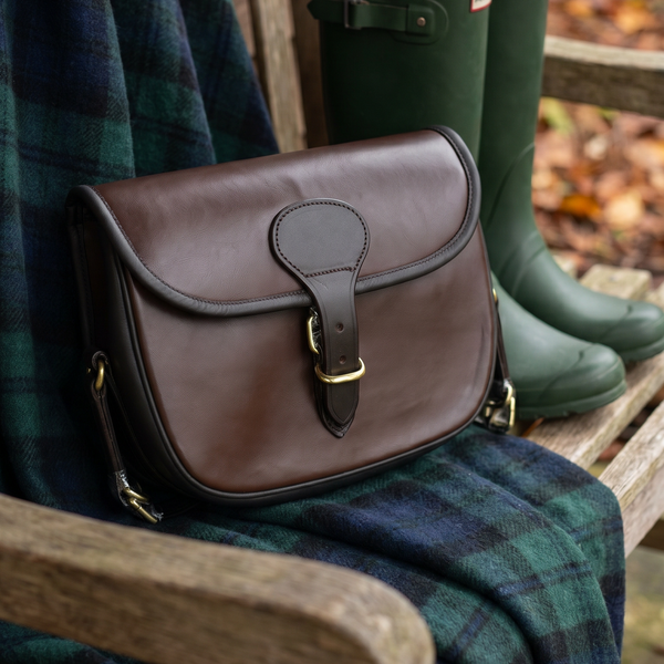 Chocolate Vegan Leather Shotgun Cartridge Bag