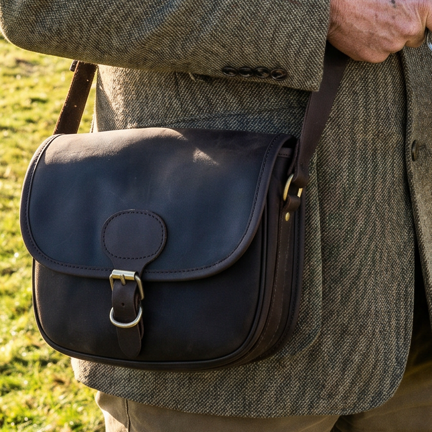 Waxed Leather Shotgun Cartridge Bag