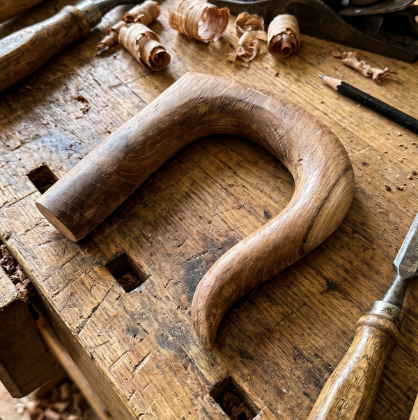 Wooden Walking Stick Handle Half Turned