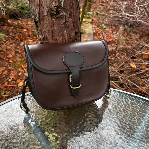 Chocolate Vegan Leather Shotgun Cartridge Bag