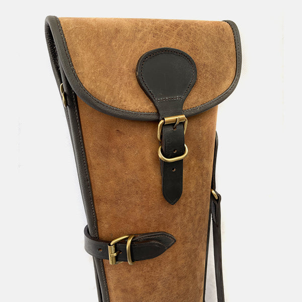 Aston Leather Shotgun Slip Case Distressed Brown