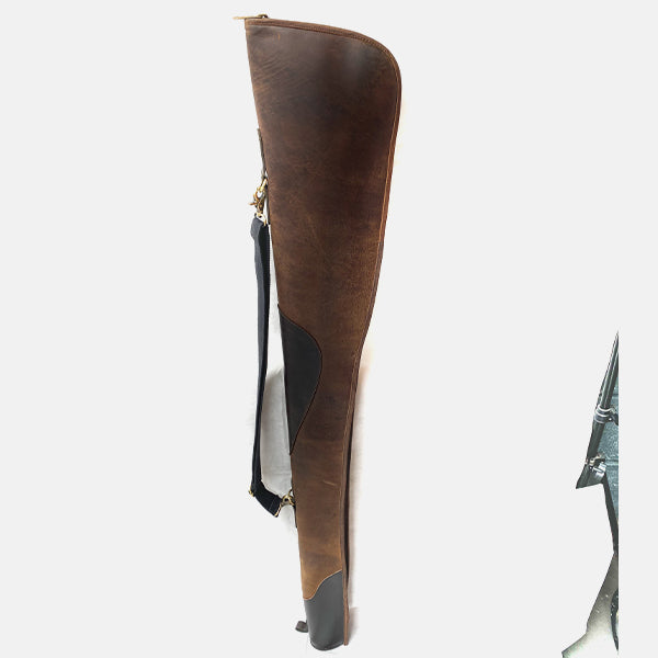 Distressed Brown Leather Shotgun Slip Case