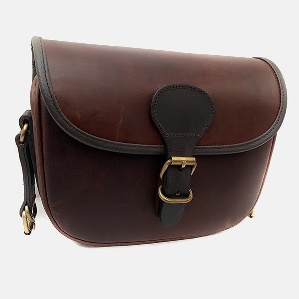 Genuine Leather Shotgun Cartridge Bag – Holds 100-125 Shells, Brown Ammo Pouch For Hunting