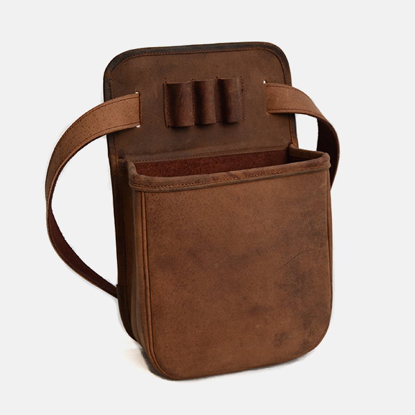 Leather Shotgun Cartridge Pouch Bag Distressed