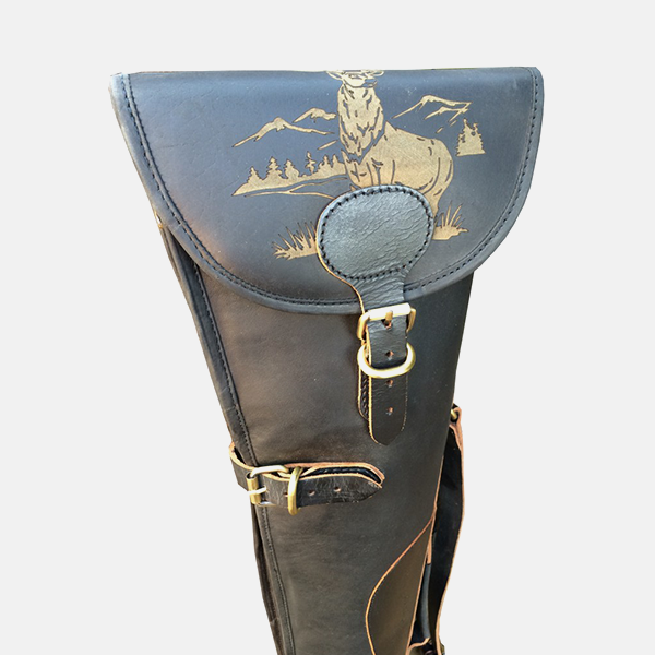 Leather Shotgun Slip Case Engraved