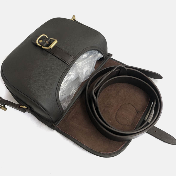 Havana Brown Leather Shotgun 90 Cartridge Bag