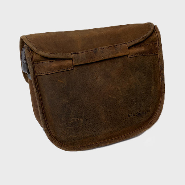 Thick Brown Leather Shotgun 90 Cartridge Bag