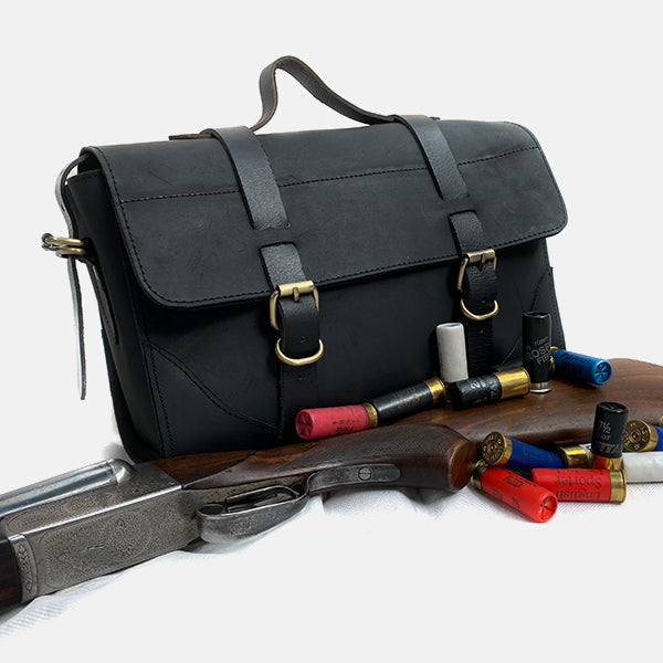 Bridle Black Leather Shotgun Cartridge Magazine Bag