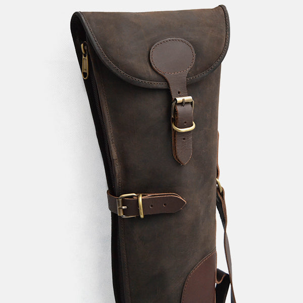Leather Shotgun Slip Case Waxed Brown