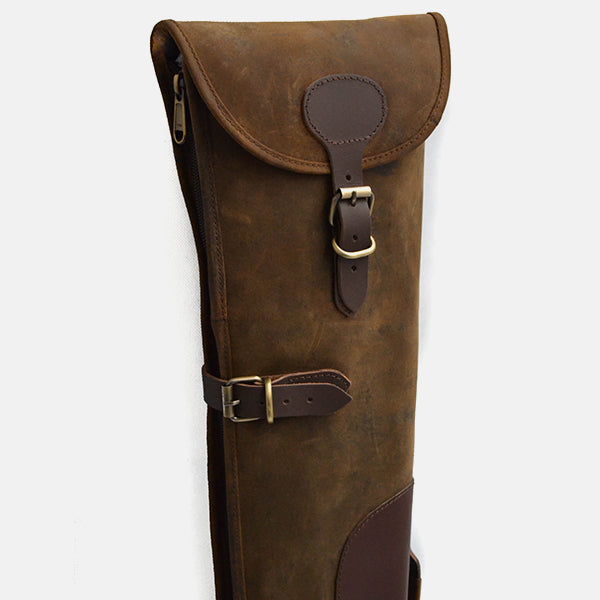 Leather Shotgun Slip Case Distressed Brown